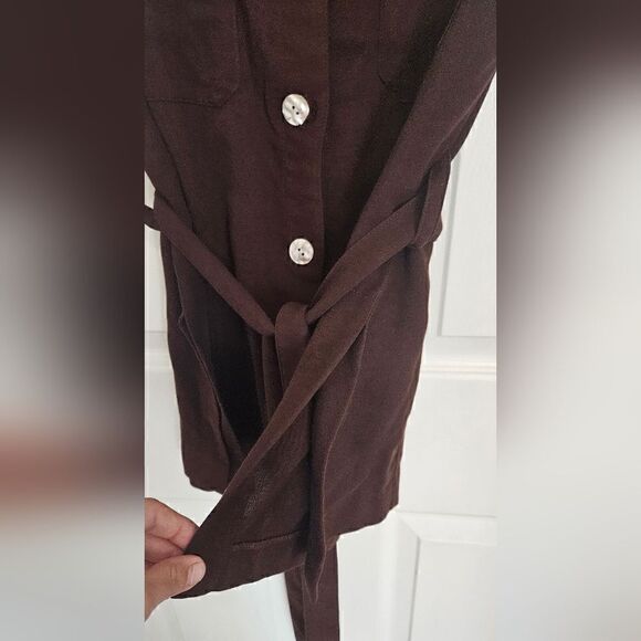 Therese Cinderella Women Sleeveless Brown Button Down Vest Top Size 6/ Small - Picture 4 of 6